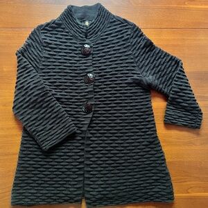 JM Collection Black Textured Cardigan
